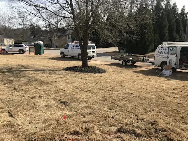 whole crew with logos on vans